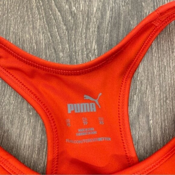 Puma Women's Sports Bra Tank Top Red Cropped Racerback Padded Size XS - Picture 5 of 11